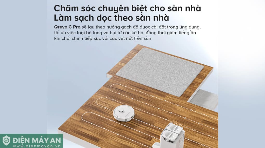 Robot hút bụi lau nhà Roborock Qrevo C Pro - Đen/Trắng